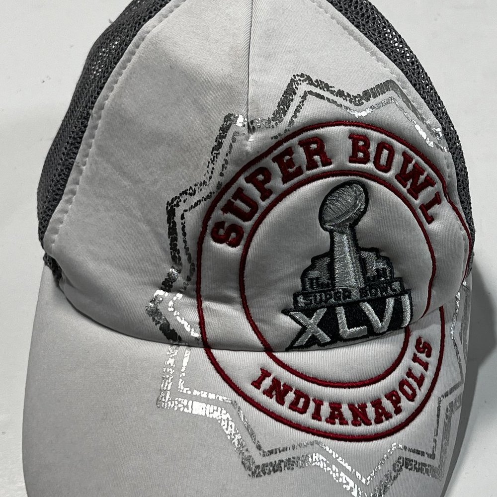 NFL‎ Super Bowl Hat Cap XLVI White Foam Snapback Giants Patriots Trucker